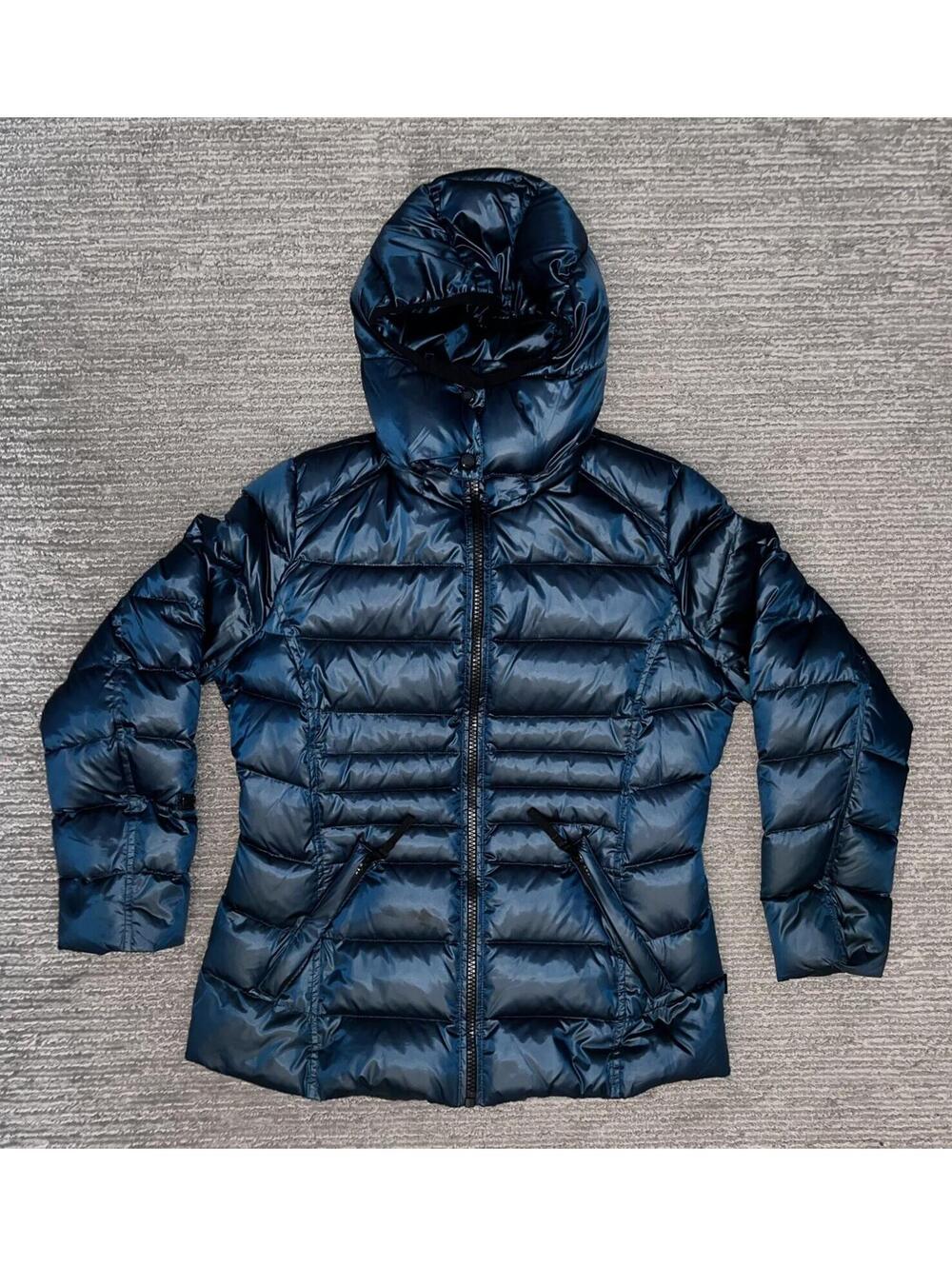 Andrew Marc 650 Hooded  Duck Down Jacket Teal Size L